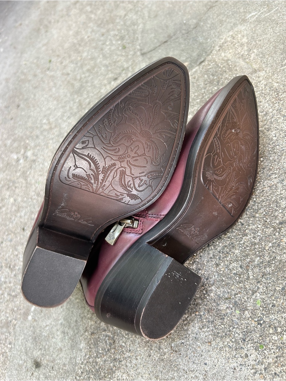 Patricia Nash | 'Suzanna' Leather Ankle Booties in Merlot - Picture 9 of 9